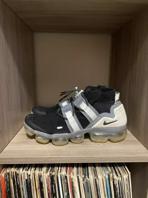 2018 Nike Air Vapormax Flyknit Utility Black-Cool Grey-White Sz 9  Ан6834-003