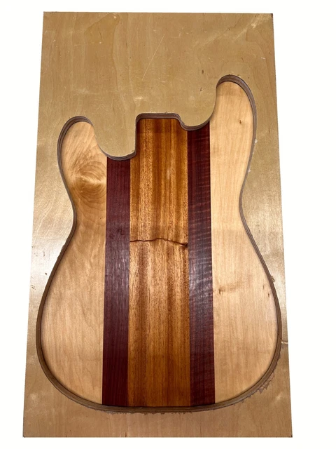 Multispecies Guitar Body Blank, 5 Piece Glued Solid Body,