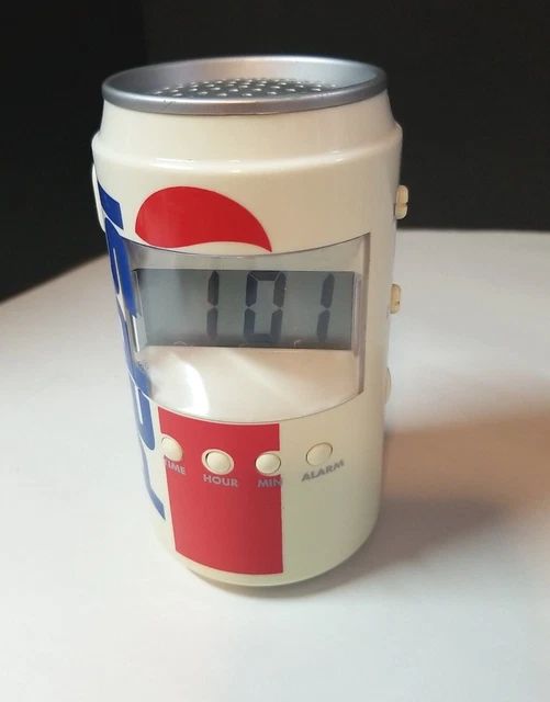 Vintage PEPSI Soda Pop Can Clock Alarm Radio Model P110 WORKS PERFECT w/ snooze