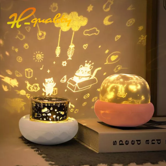 Mushroom Projection Lamp Bedroom LED Night Light for Kids Birthday Christmas