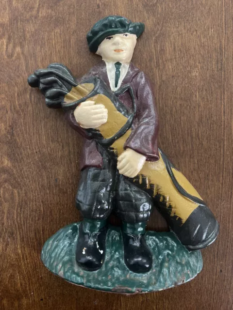 Vintage Cast Iron Golf Caddie Door Stop
