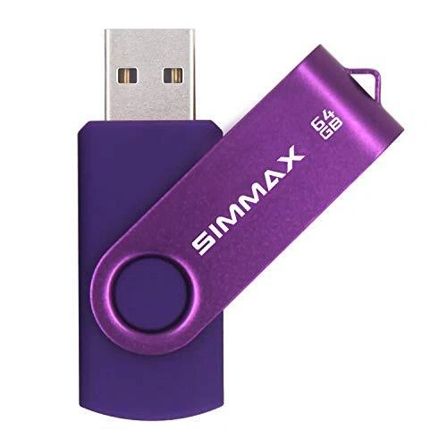 SIMMAX Clé USB 64 Go Mémoire Stick USB 2.0 Flash Drive Rotation Stockage Disq...
