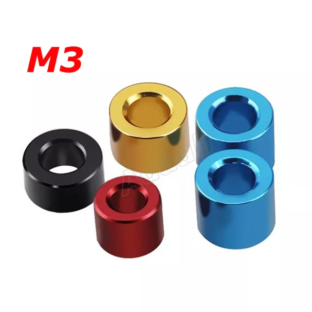 M3 Colors Aluminum Spacers Standoff Alu Round Unthreaded Bushing Sleeve Washers