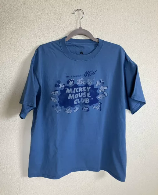 Disney Parks Walt Disney's NEW Mickey Mouse Club Blue T-Shirt Size XL  Retro