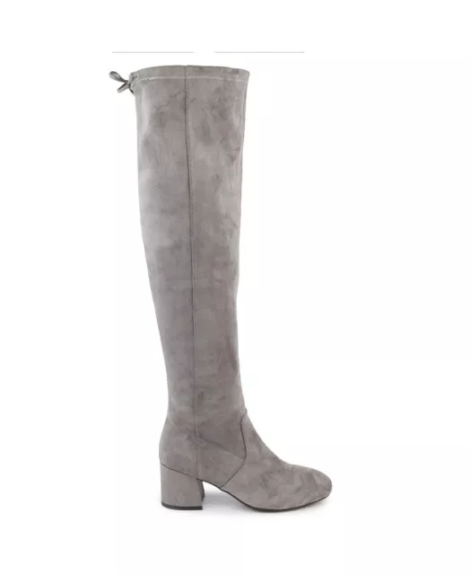 Nine West Womens Medium Felipe Over The Knee Boots Gray Fabric Size 7.5 2