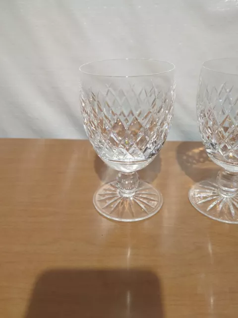 Waterford Crystal Boyne Pattern Water Goblet Pair in Mint Condition 2