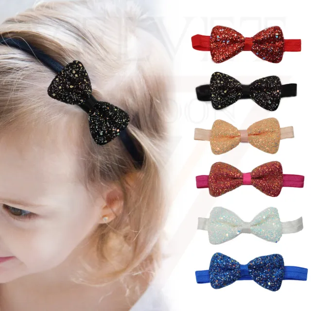 Baby Bow Headband Ribbon Elastic Hair Band Girl Headwear Bow Lace Band