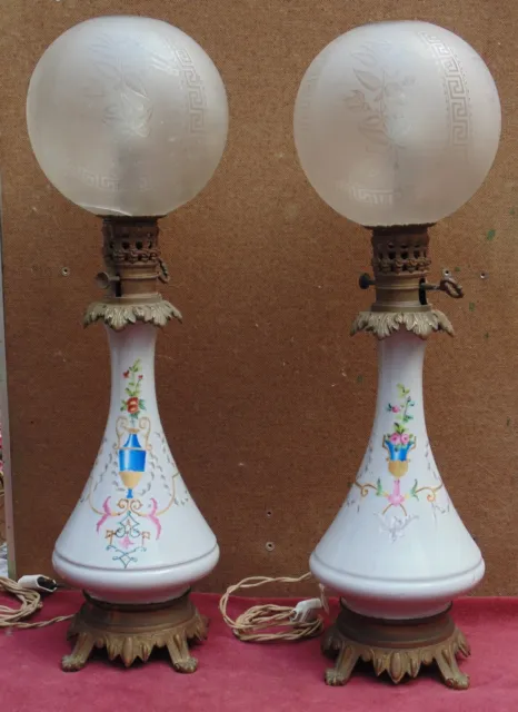 rare magnifique ancienne paire de grande lampe porcelaine paris sèvres Vincennes