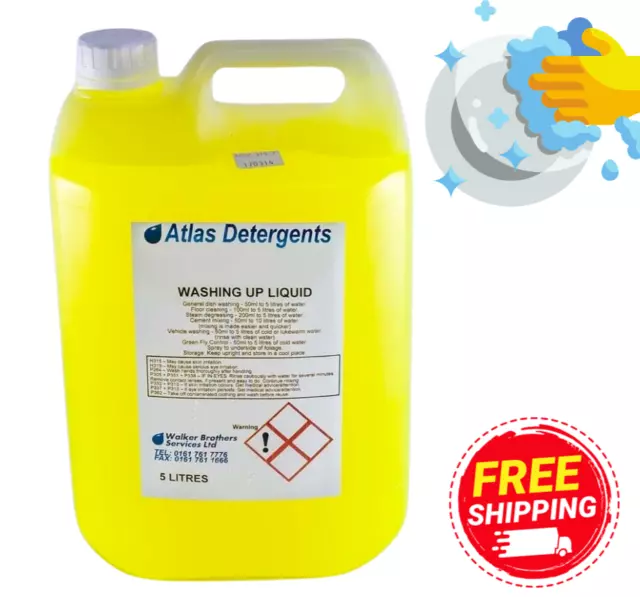 5L Lemon Washing up liquid Household Office Kitchen Cleaner Clean FREE DELIVERY