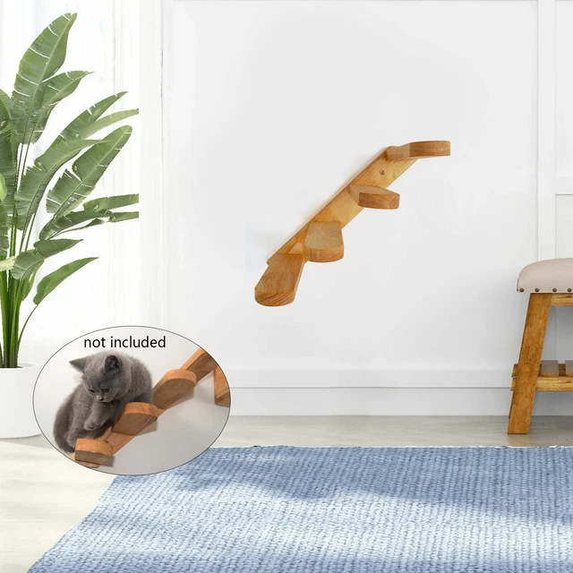 CAT CLIMBING FRAME Jumping Stair Step Ladder Wall Mounted Bridge Pet