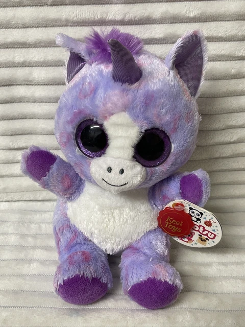 KEEL ANIMOTSU UNICORN 10” 25cm Plush Soft Toy Beanie purple Cute Cuddly ...