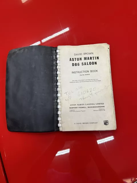 Aston Martin DB6 Instruction Book Owners Manual Handbook