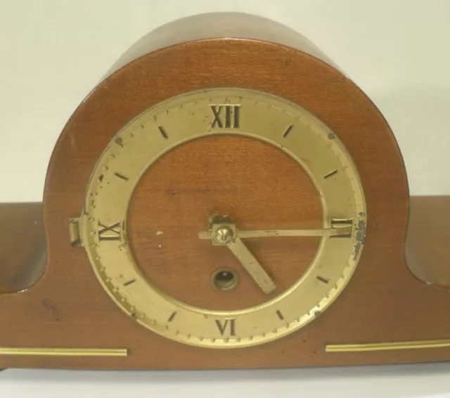 sehr alte KAMINUHR Tischuhr Buffetuhr Holzgehäuse mechanisches Uhrwerk 2
