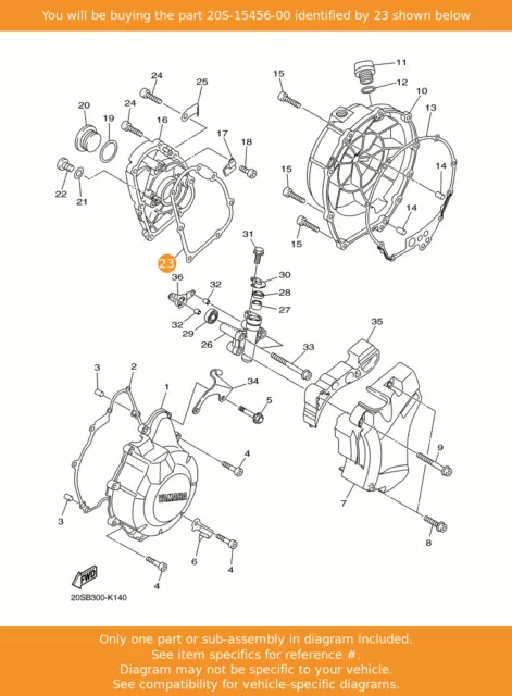 YAMAHA Gasket, Oil Pump Cover 1, 20S-15456-00 OEM XJ6