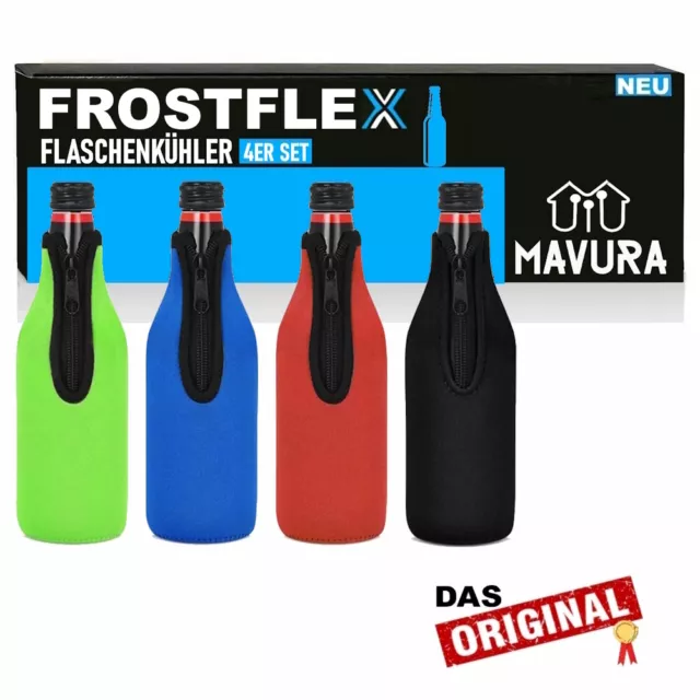 FROSTFLEX Bierflaschenkühler Neopren Isolatoren Getränke Flaschenkühler [4er]