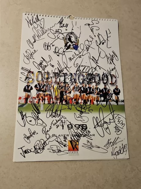 1999 Collingwood Football Club  Season Calender  🔥 Signed  By All  Team Players