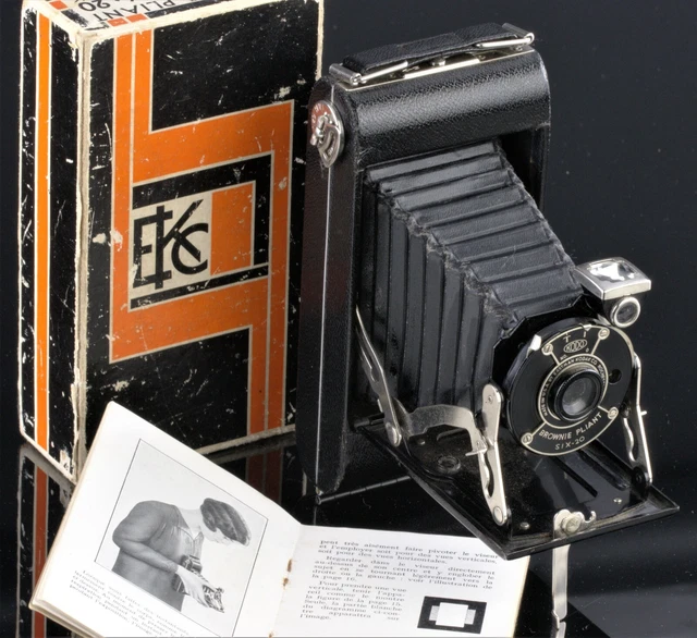 Appareil Photo Vintage Kodak Brownie Pliant Six-16 - Argentique à Soufflet, Bon État Fonctionnel