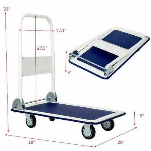 Costway 330Lbs Platform Cart Dolly Folding Foldable Moving  Push Hand Truck