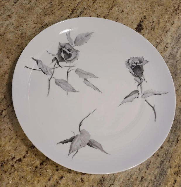 Rosenthal Continental JET ROSE 10.5" Dinner Plate Raymond Loewy Gray Rose