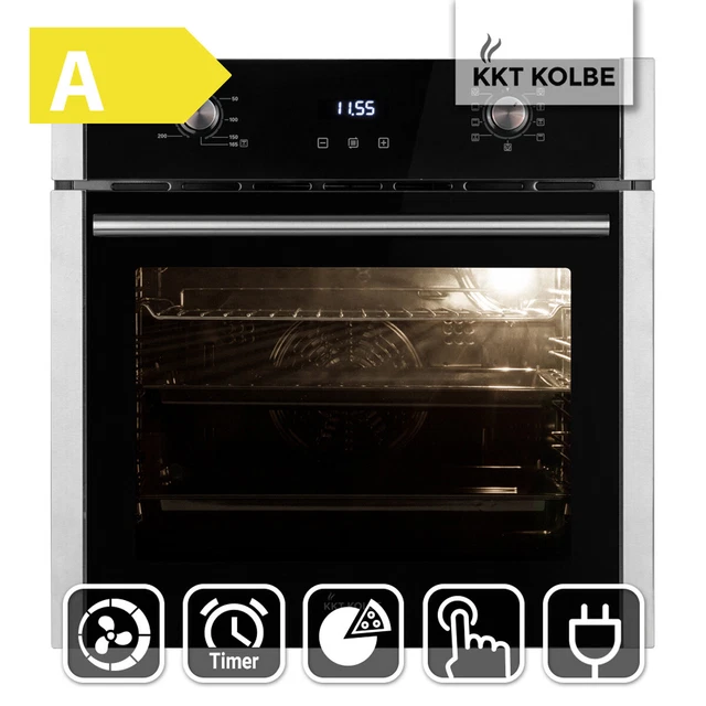 Four encastrable 60 cm 70L Gril Circulation de l'air Air chaud Fonction pizza