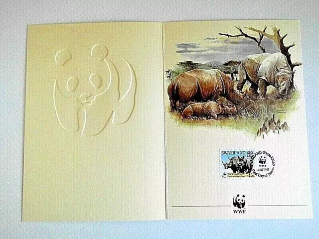 Beleg Ersttagsblatt Swaziland 1987 WWF Naturschutz Nashörner Mi. Nr. SZ 528 FDC