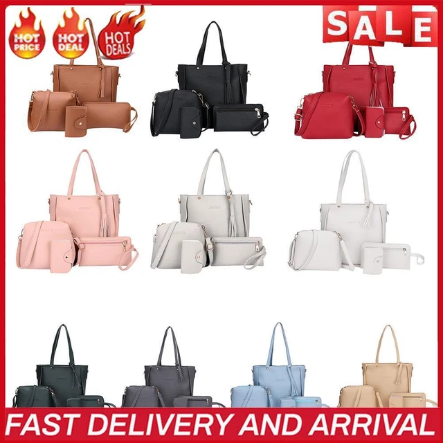 4 pz/Set Borsa a Mano Manicotto Superiore Colori Solidi Borse Monete Donna per Viaggi Giornalieri di Lavoro