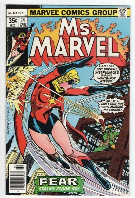 Ms. Marvel #14 February 1977 VF/NM  1st Appearance of Steeplejack II