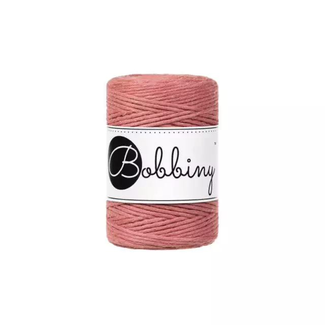 Hilo de macramé Bobbiny 1,5 mm hilado peonía 100 m