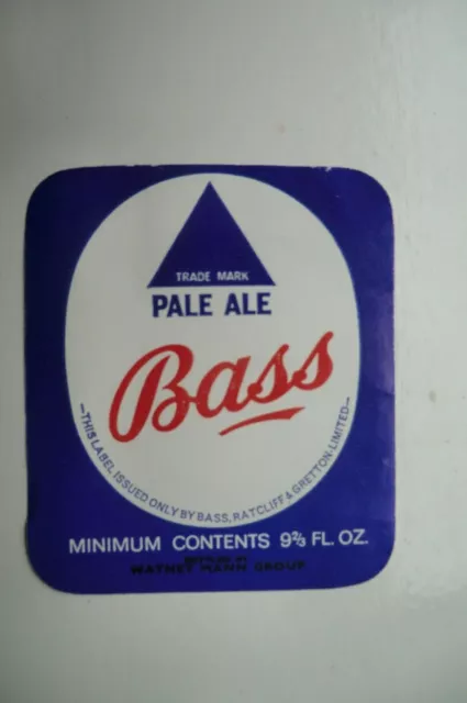 Mint Bass Burton On Trent Pale Ale  Brewery Beer Bottle Label