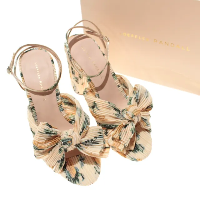 Loeffler Randall NWB Camellia Pleated Bow Sandals Size 8 in Nova Floral