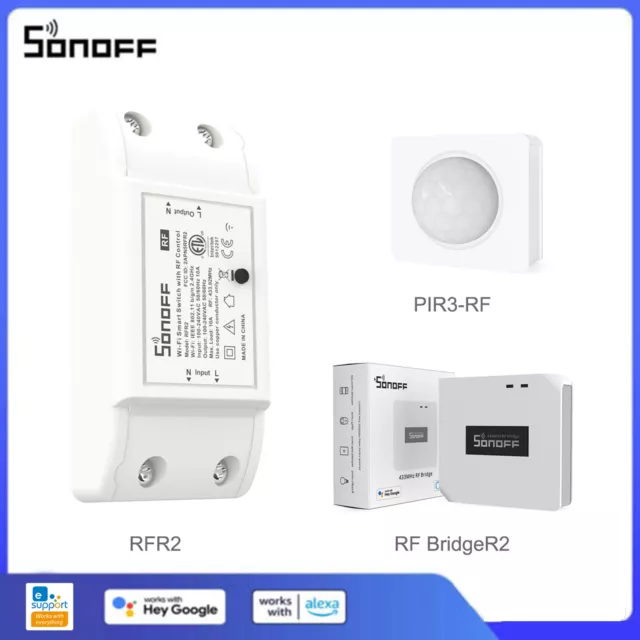 SONOFF 433MHZ RF Bridge PIR Door Window Alarm Sensor Smart Switch for eWeLink