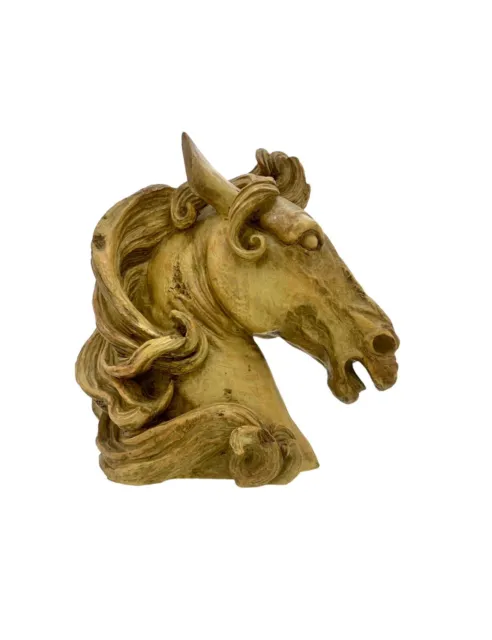 Horse Head Statue Italian Style Resin Sculpture Vintage Equestrian￼ Decor