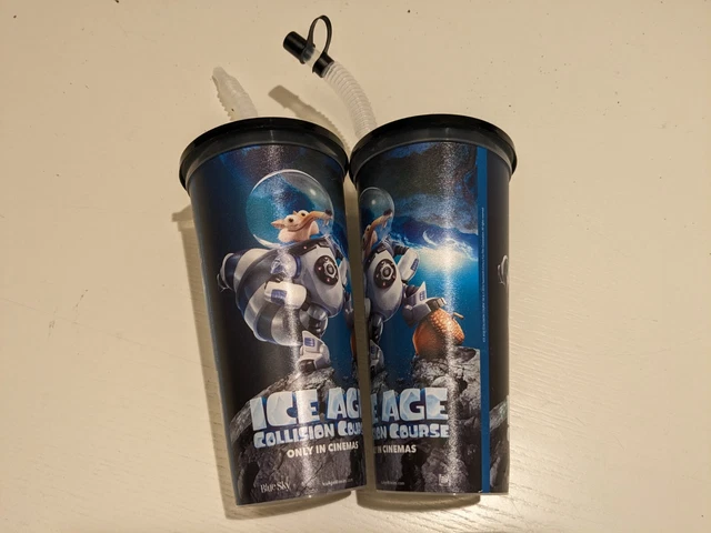 2 x ice age collision course only in cinemas official promo plastic beakers