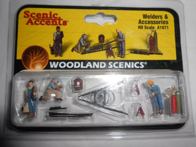 HO Scale Woodland Scenics A1871 Welding & Accessories Figures (9) Scenic Accents
