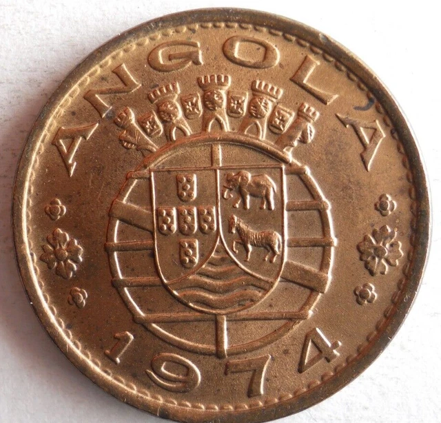 1974 ANGOLA ESCUDO - Excellent Coin - FREE SHIP - Bin #344