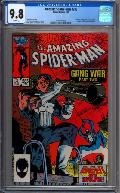 Amazing Spider-Man 285 CGC Graded 9.8 NM/MT Punisher Marvel Comics 1987