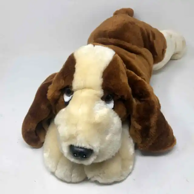 Best Made Toys Realistic Basset Hound Dog Plush Brown White Puppy 22"