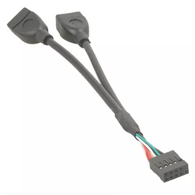 M15 USB Kabel Adapter 9 pin Mainboard Header Buchse auf Dual USB2.0 Buchse 15cm
