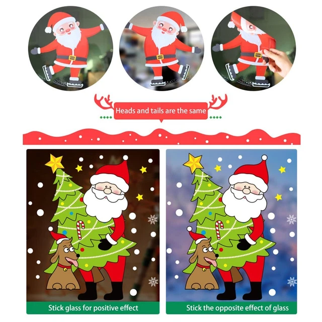 2022 Nuevas Decoraciones de Navidad Pegatinas Electrostáticas Pegatinas de Vidrio 30*20cm