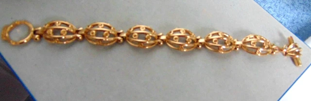 Bracelet Vintage Signé Escada Paris - En Métal Plaqué Or, Occasion