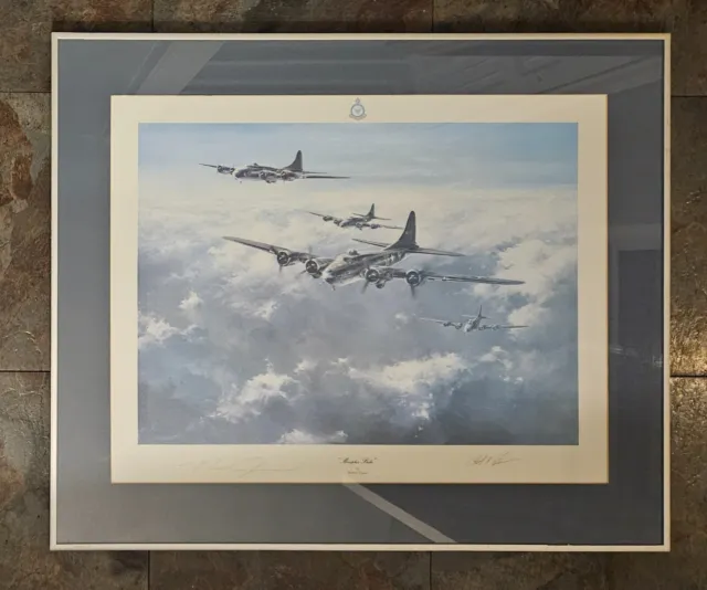 Framed Limited Edition Robert Taylor Print " Memphis Belle " B-17 Signed + COA