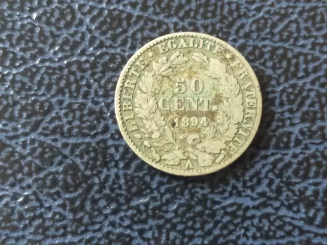 France monnaie 50 centimes 1894 A type Cérès en argent