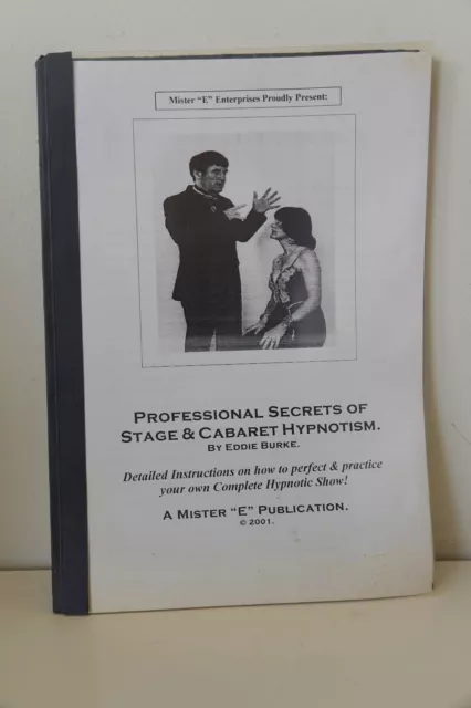 PROFESSIONAL SECRETS OF STAGE AND CABARET HYPNOTISM by Eddie Burke