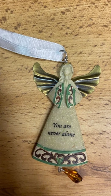 YOUR ARE NEVER ALONE Serenity Angel Ornament Resin GANZ 3 1/4" NOS