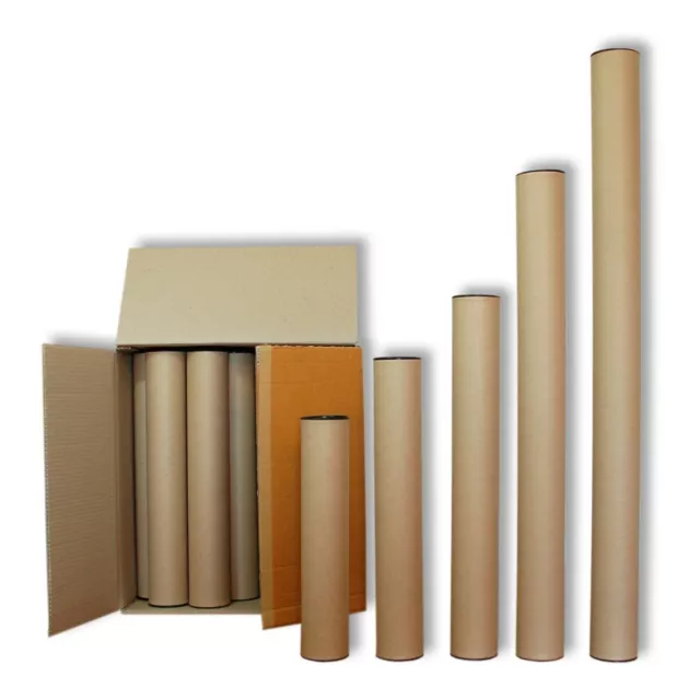 Lot 30 80cm Long Shipping Tubes in Heavy Duty Cardboard & Caps (30087)