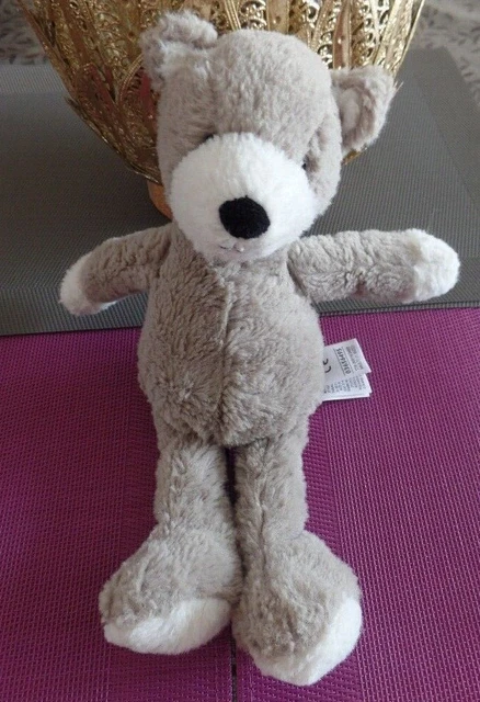 B16G / doudou peluche ours gris blanc MARKS AND SPENCER M&S