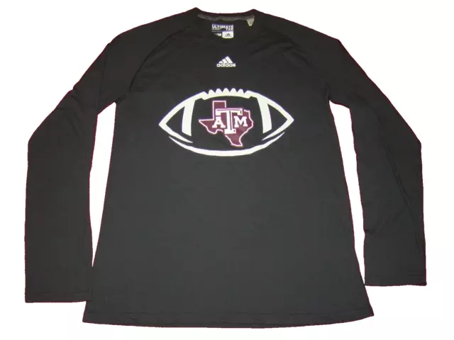 Adidas Texas AM Aggies Mens Medium Long Sleeve Football Ultimate Tee Shirt