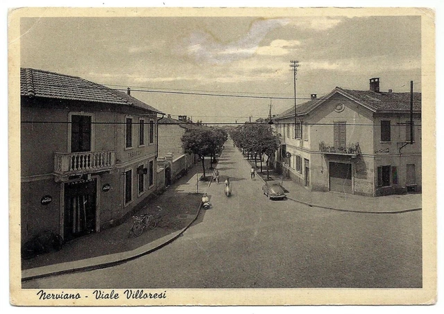 Cartolina NERVIANO - VIALE VILLORESI (MILANO) FG VG 1956