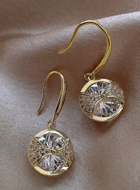 Schöne goldgefüllte große Kristallreifen Ohrringe aus Swarovski Kristallen 3