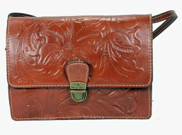 NWT Patricia Nash Locri Tooled Leather Crossbody Bag Florence